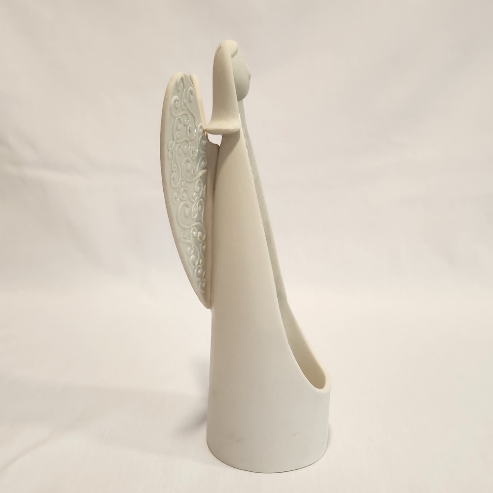 Partylite Serenity Bisque Angel 9" Candle Holder Votive Tea Light Holder - Picture 7 of 10